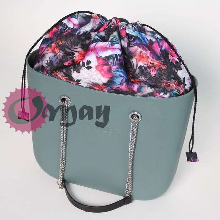 organizer do OBAG STANDARD worek czarne kwiaty pióra ogród komin OMAY