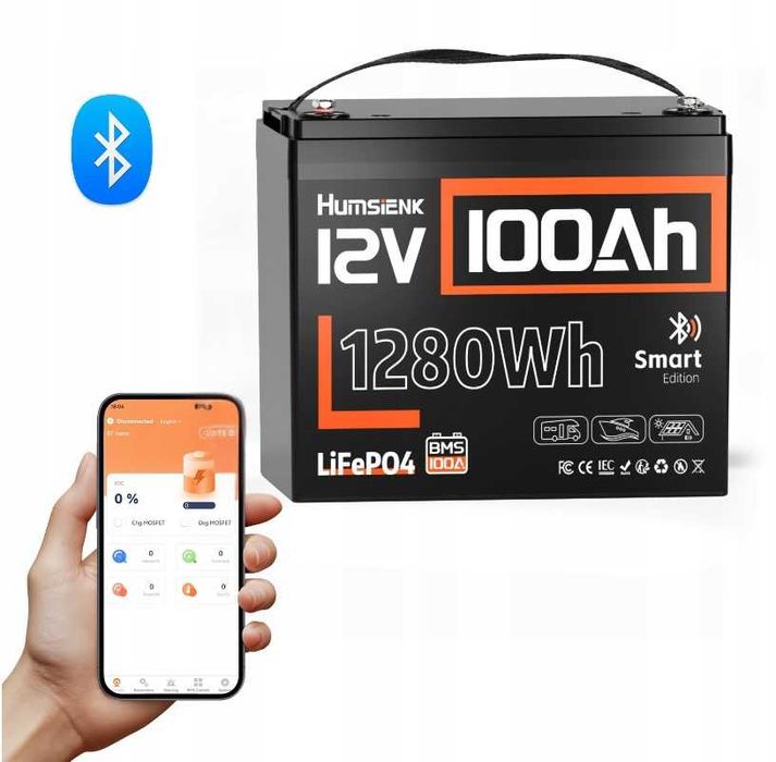 АКУМУЛЯТОР LiFePO4 12V 100Ah 10,5 кг BT (всі деталі та умови в описі)