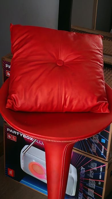 Hoker Krzesło barowe CZERWONE regulowana wysokość + gratis poduszka