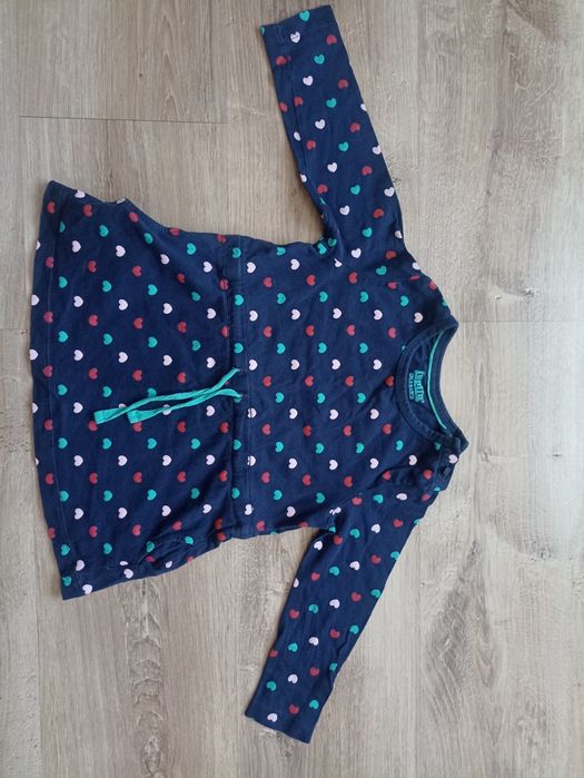 Sukienka tunika granatowa serduszka Lupilu 86/92