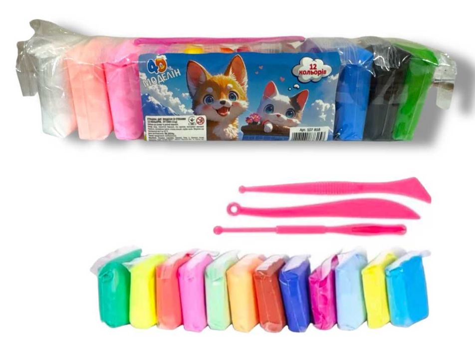 Легкий пластилін в наб.12кол ОПТ 100 шт