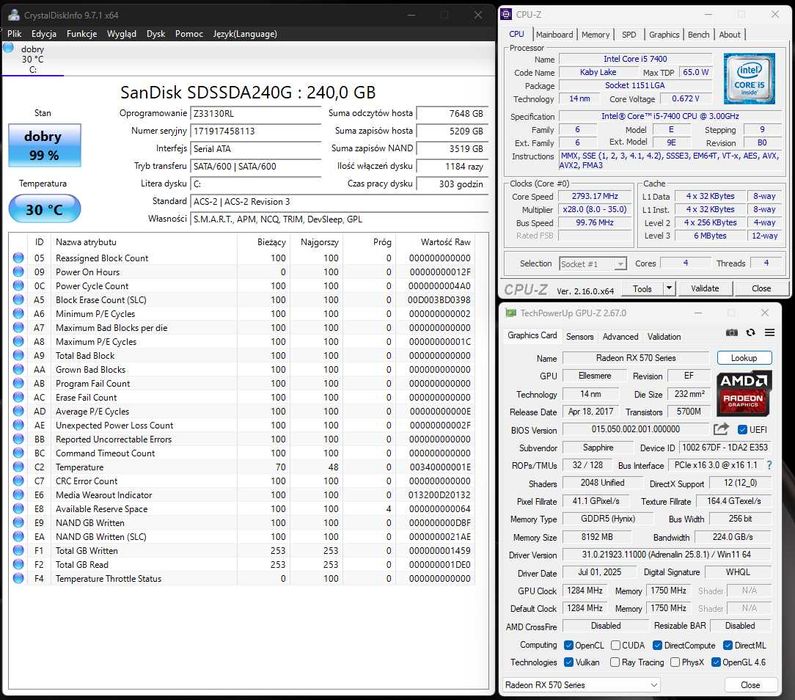 Komputer stacjonarny do gier | i5 7400 | RX 570 | 16GB DDR4