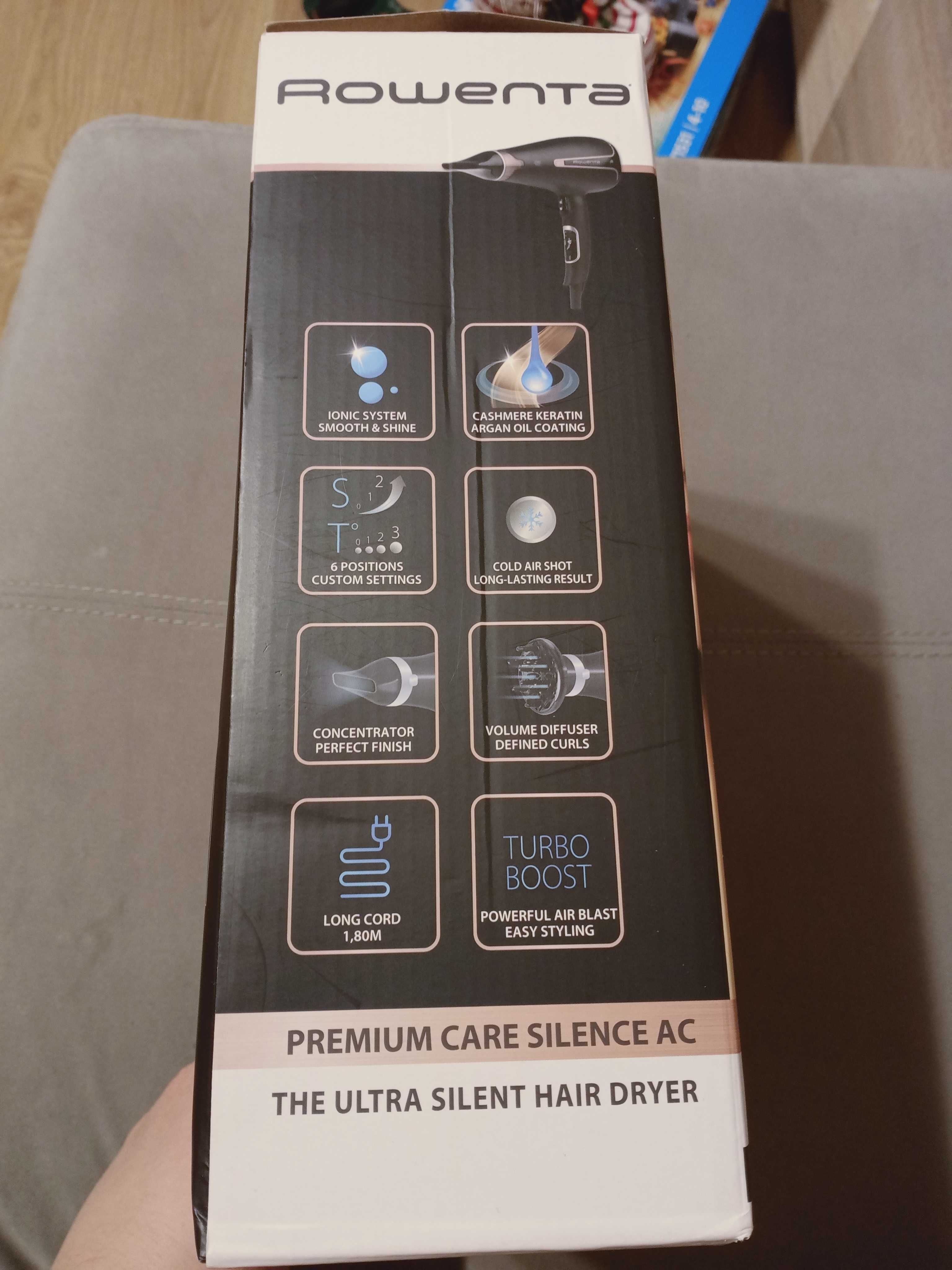 Suszarka do włosów Rowenta CV7920 Silence AC Premium Care, nowa