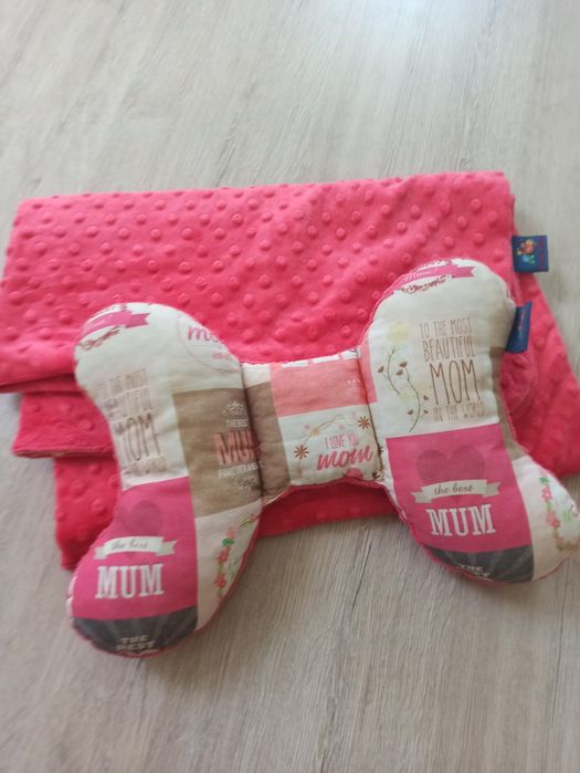 Komplet do wózka łóżeczka Minky różowy koc kołderka + motylek Cuddly Z