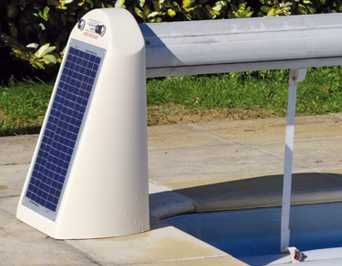Cobertura de Segurança solar piscinas, laminas cinza claro de 3,5x3m