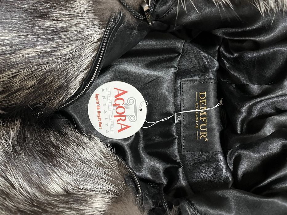 Шкіряна жіноча куртка з натуральним хутром