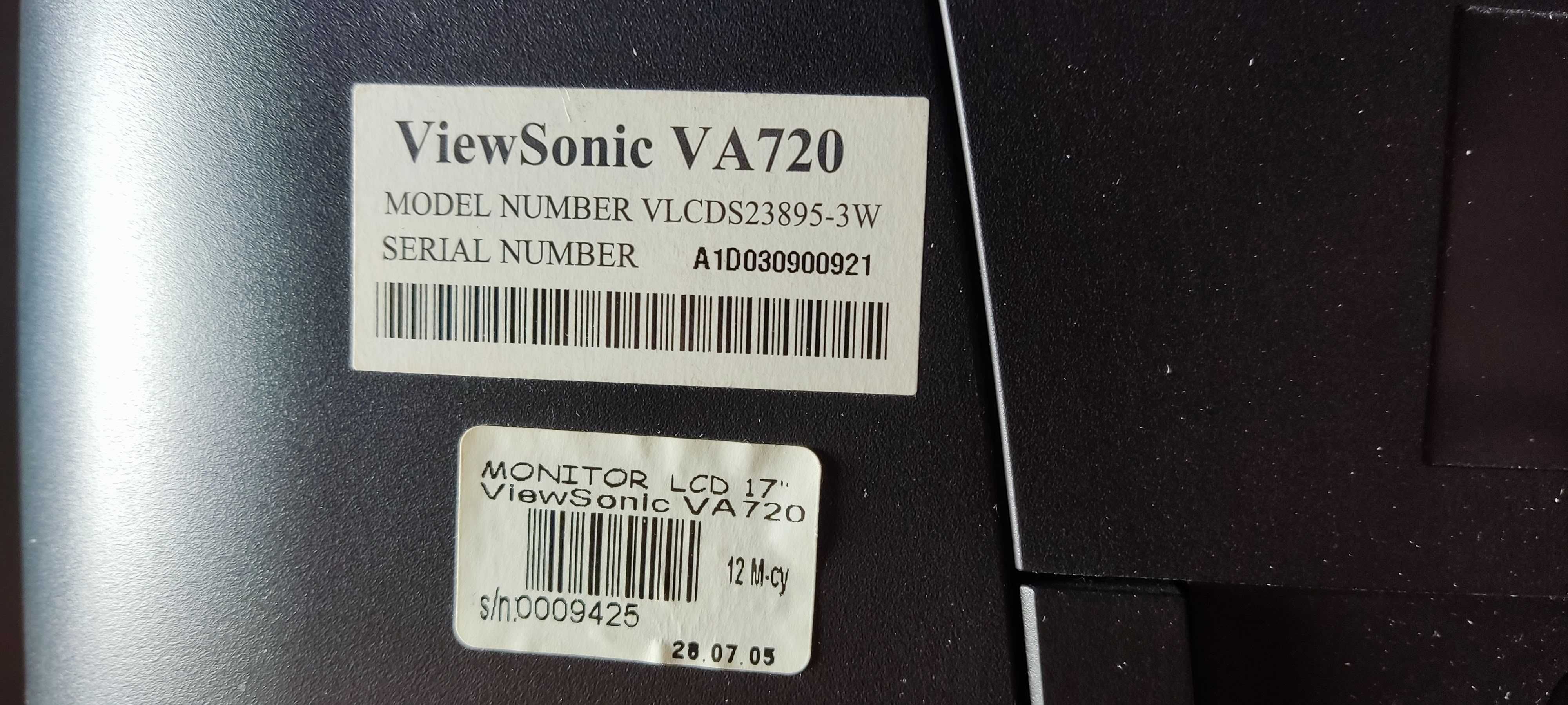Monitor Viewsonic 17 cali  płaski LCD