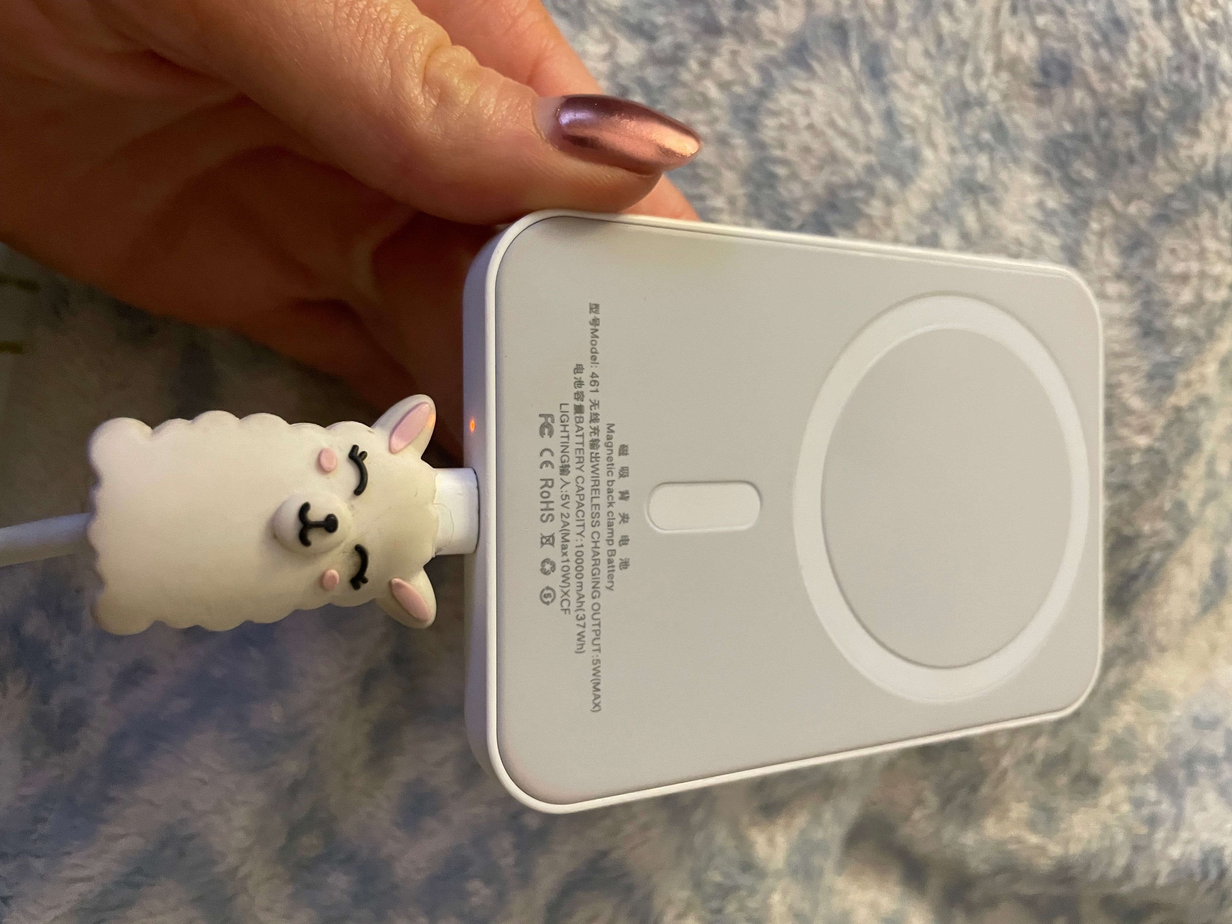 Magnetyczna bateria 10000 mah ładowarka Powerbank biały 37wh