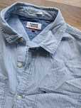 Tommy hilfiger koszula długi rękaw niebieska w białe paski XXL bawełna