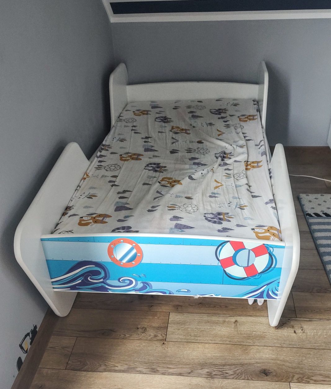 ŁÓŻKO dziecięce statek okręt super stan MATERAC gratis 160x80