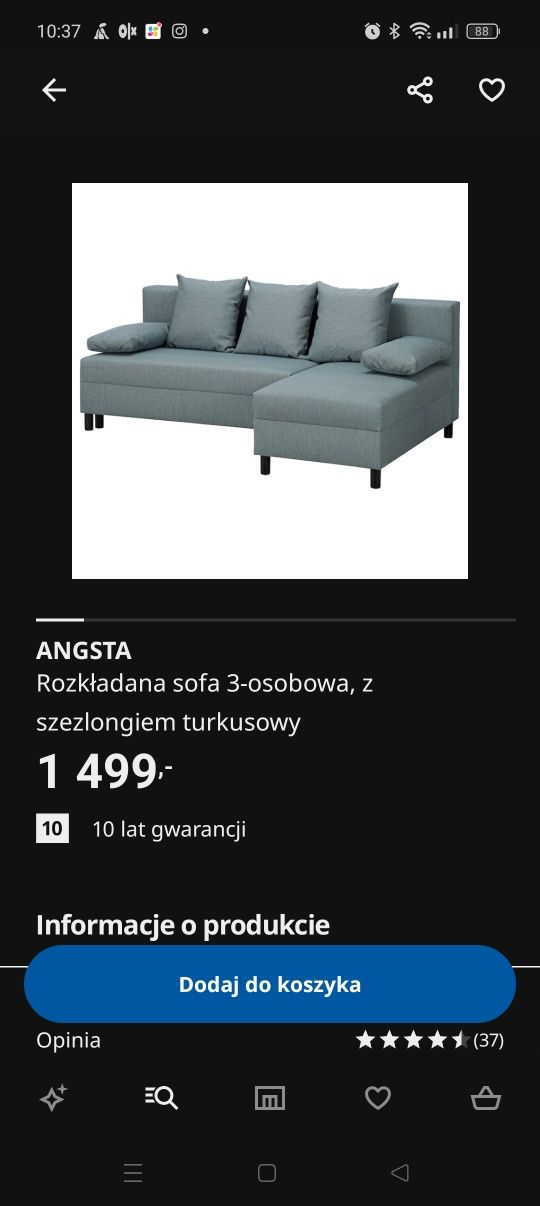 Narożnik kanapa  z Ikea