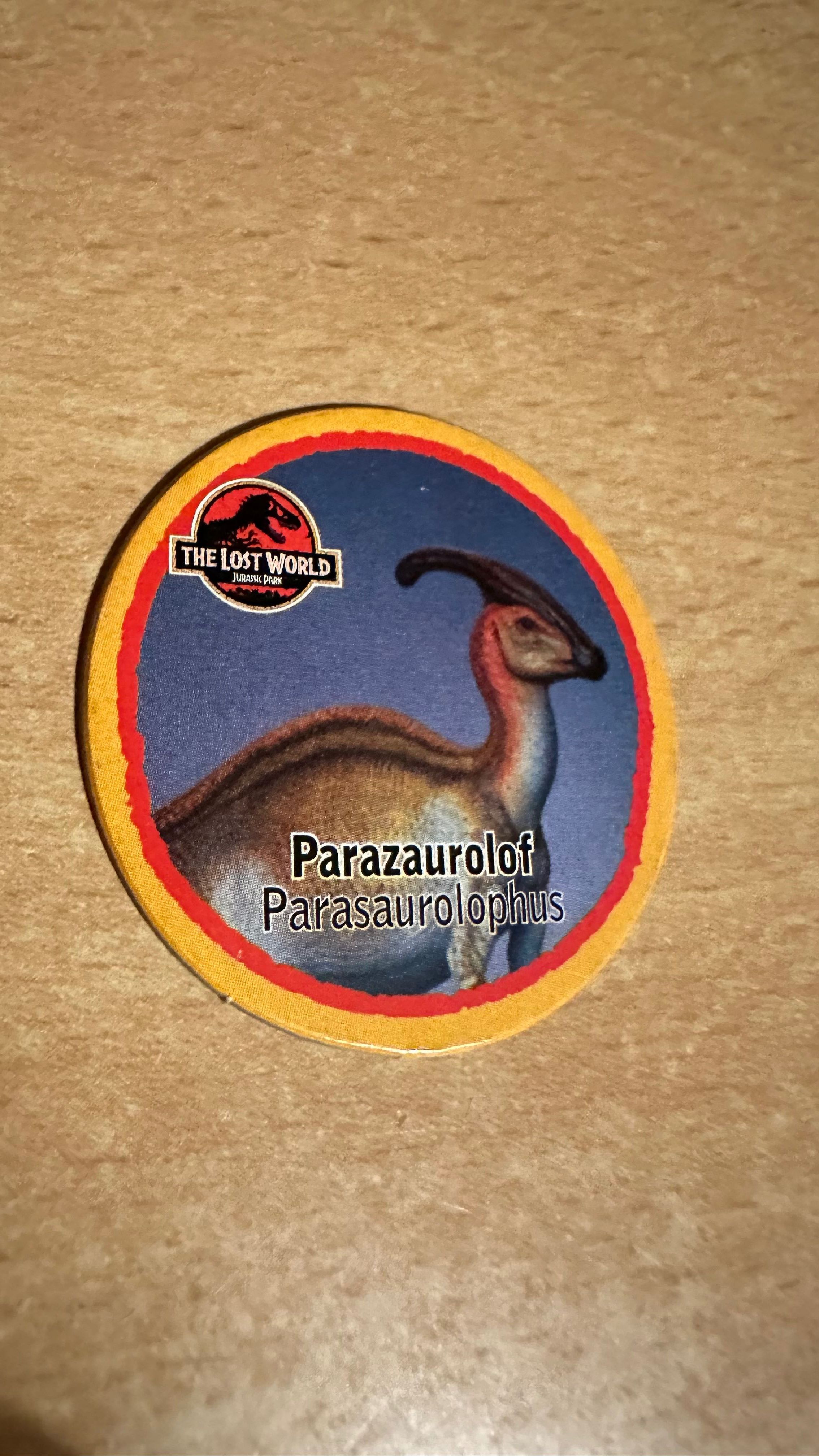 Jurassic Park The Lost World Tazo Leaf Tazo numer 7/24 Parazaurolof