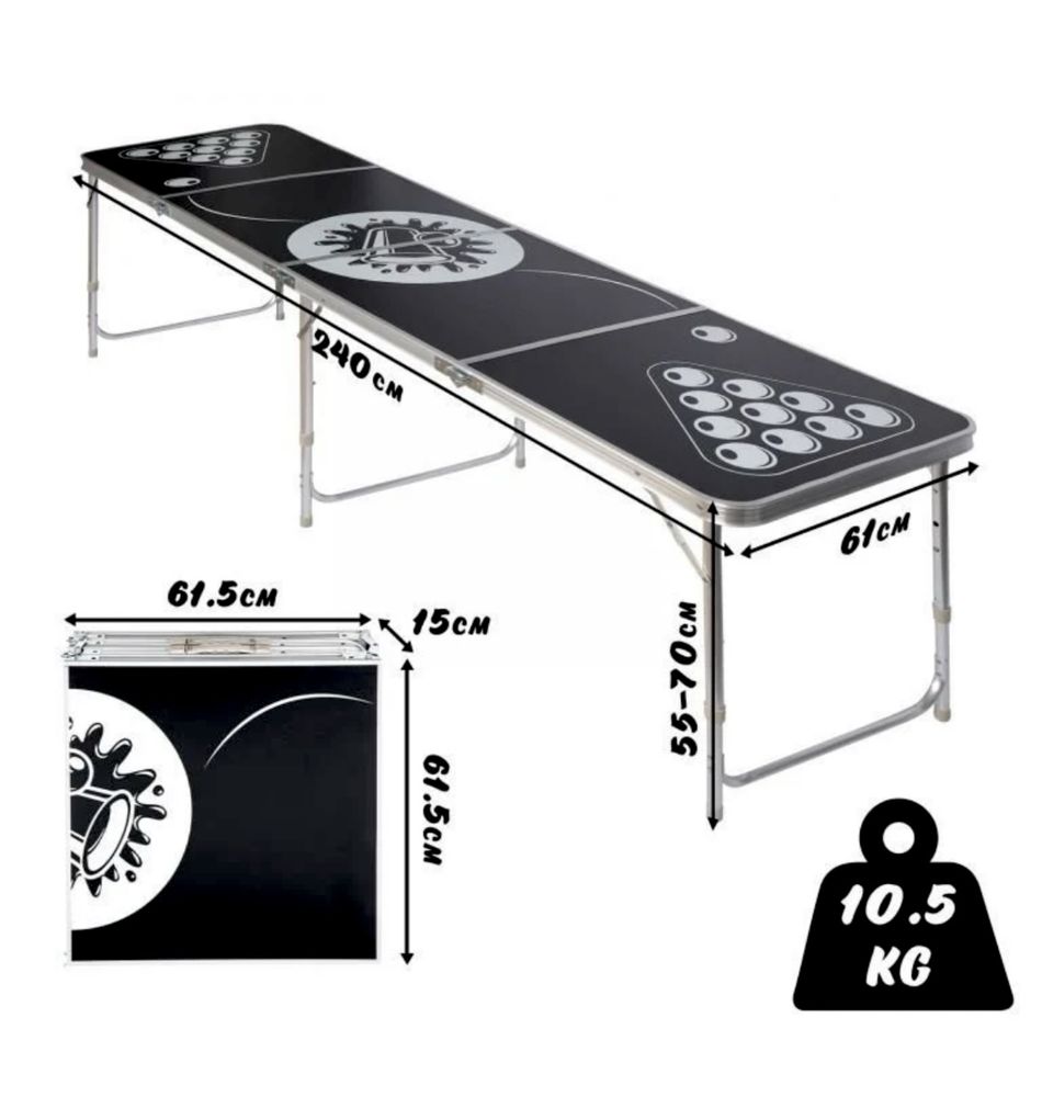 Zestaw Stołowy Do Beer Pong O Regulowanej Wysokości *okazja*