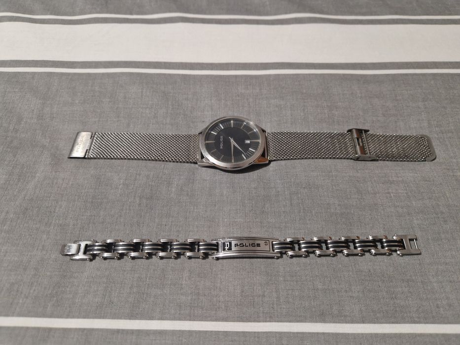 Conjunto relógio e pulseira Police