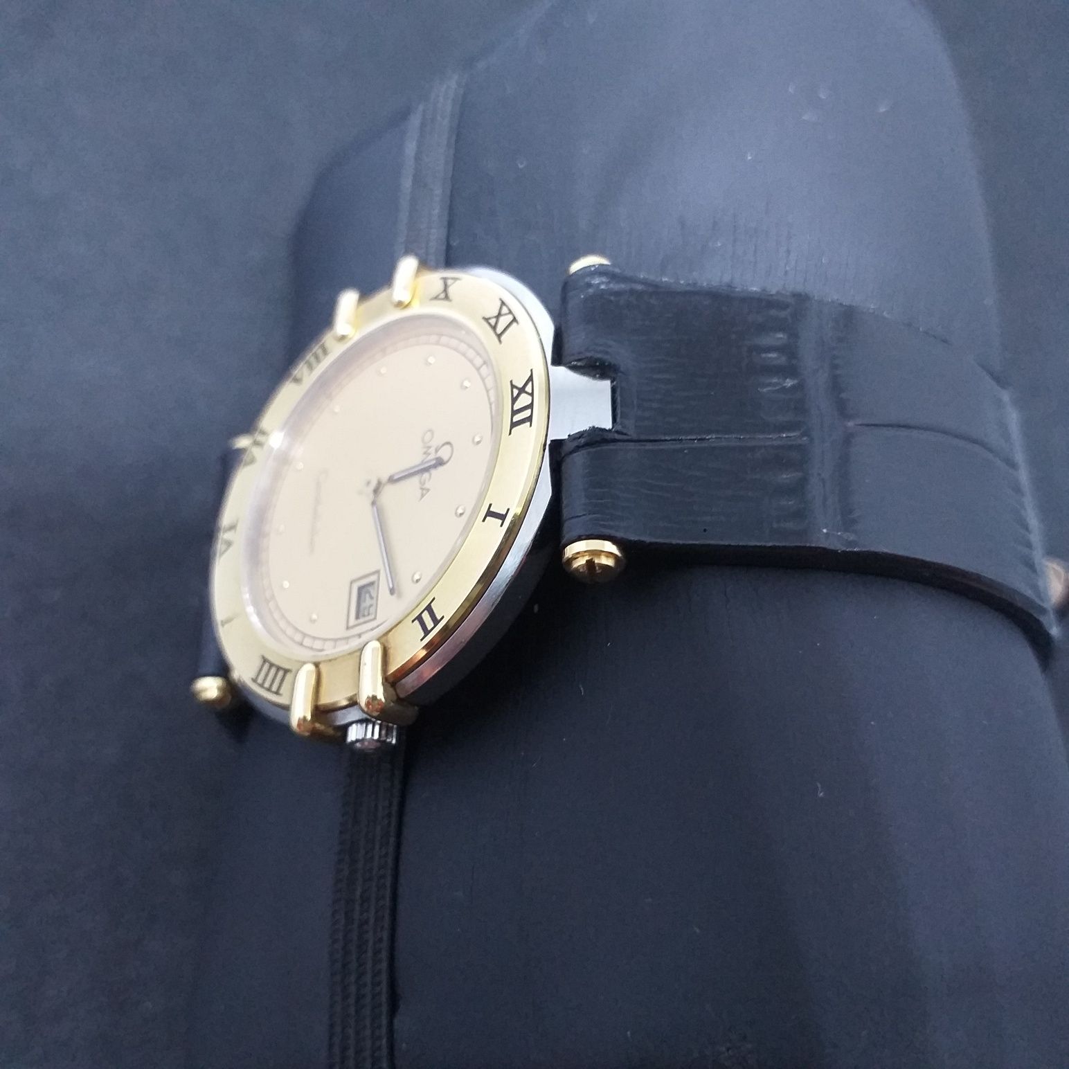 Piękna omega constellation gold steel pilne