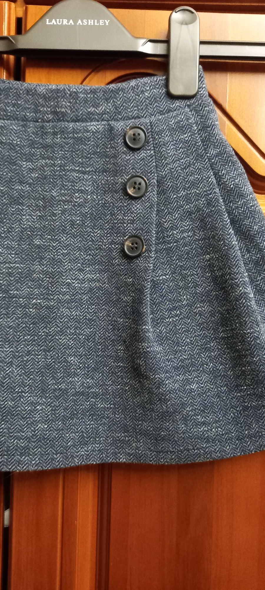 Симпатичная трикотажная юбка на девочку серого меланж цвета, р.116-122