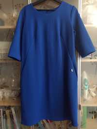 Sukienka kobaltowa z delikatnym brokatem 46
