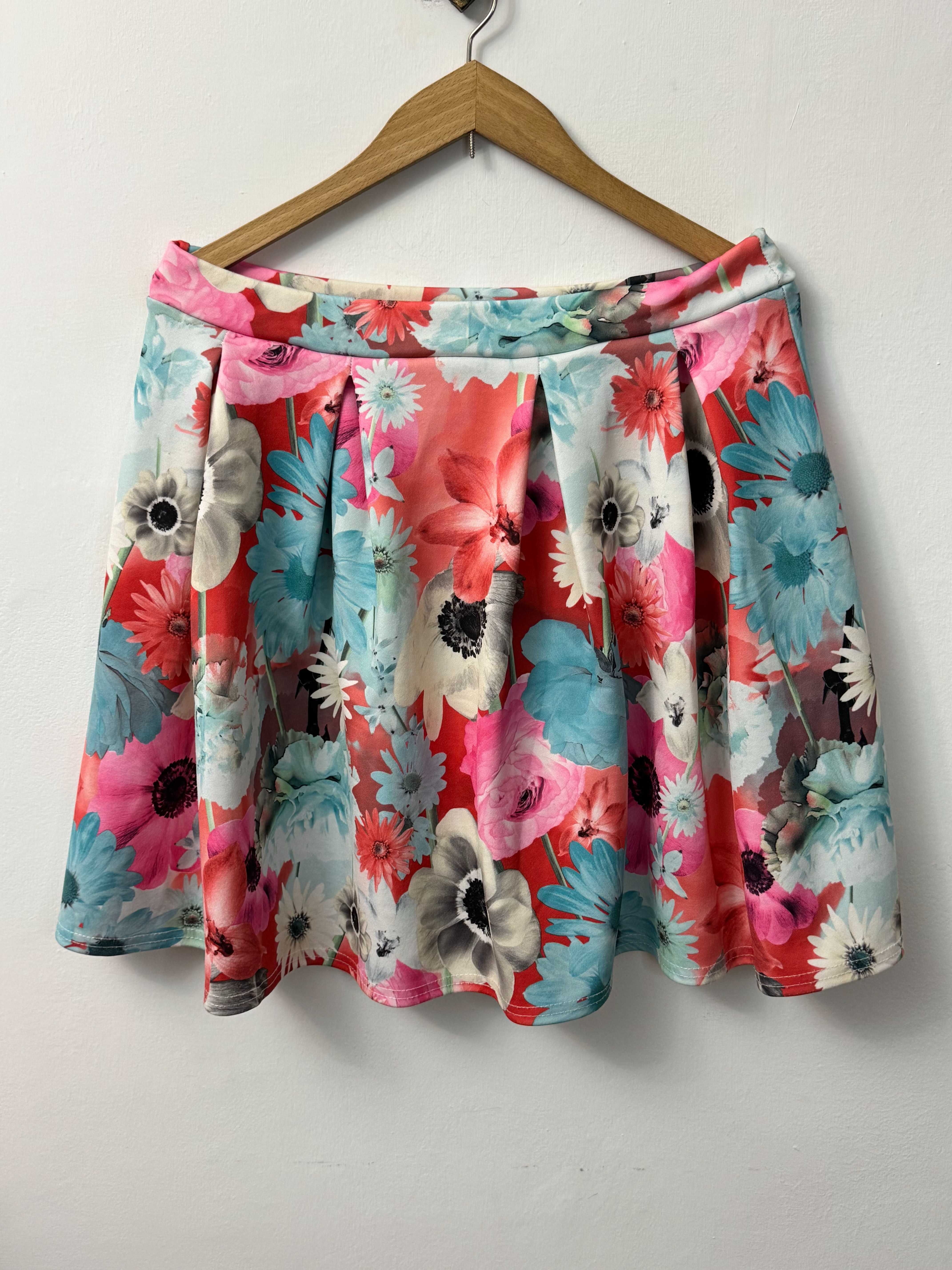 Spódnica do kolan w kwiatki spódniczka w kwiaty floral print Quiz 40 L
