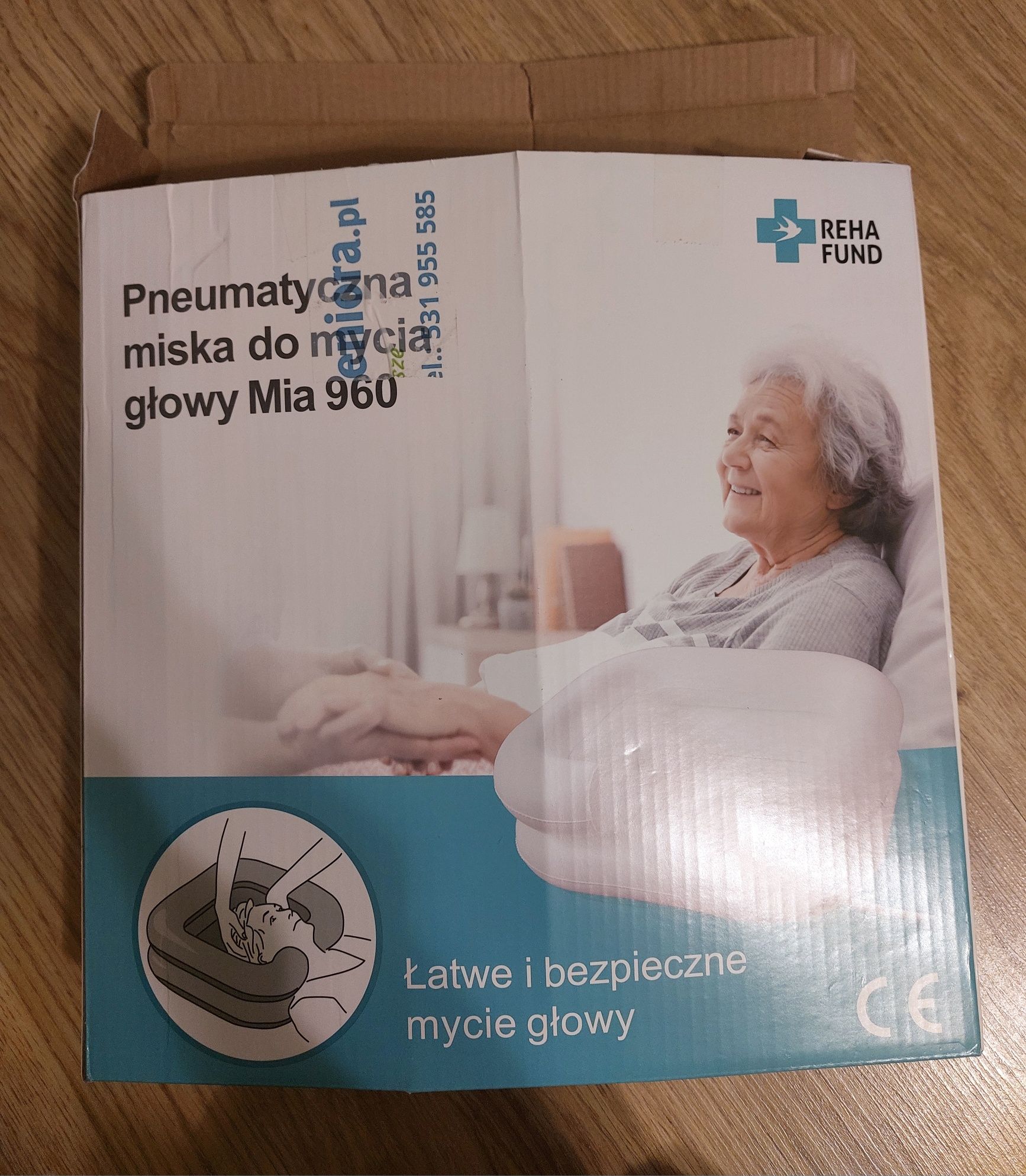 Pneumatyczna miska do mycia głowy