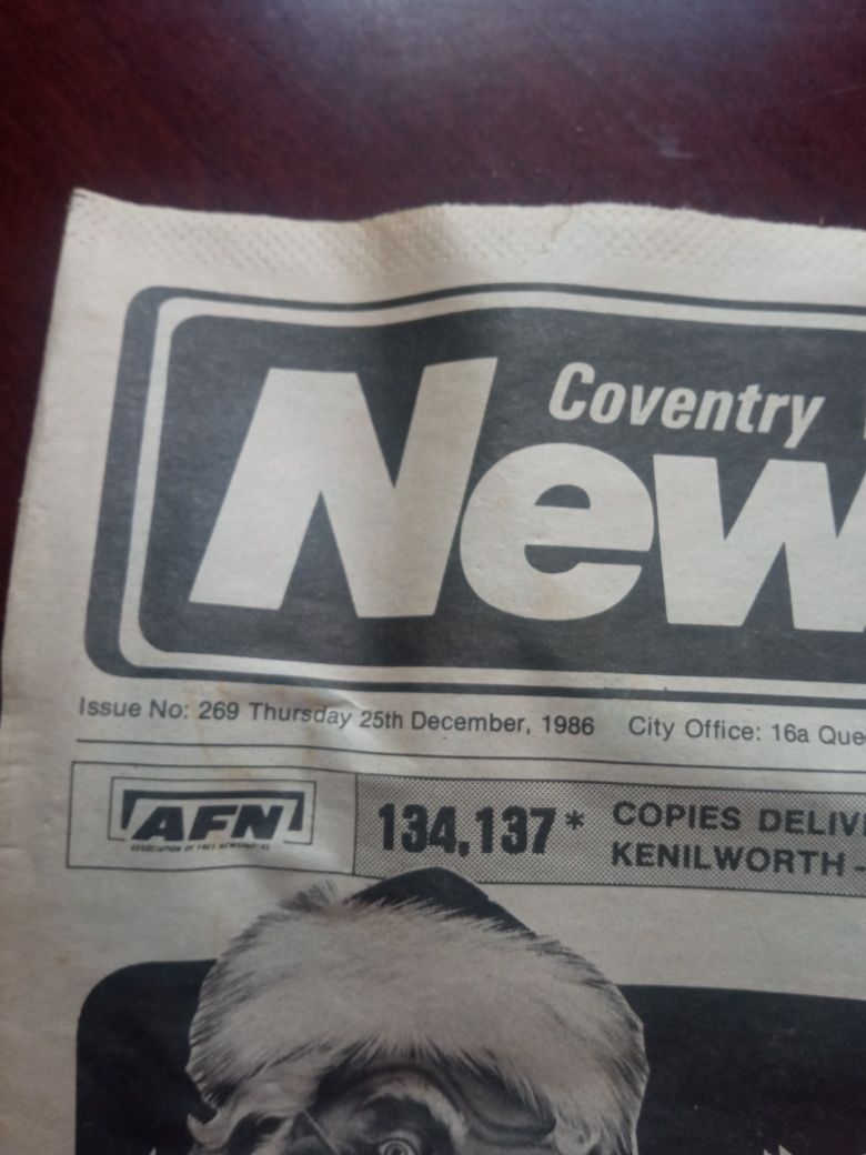 Продам винтажную газету 1986 год Англия