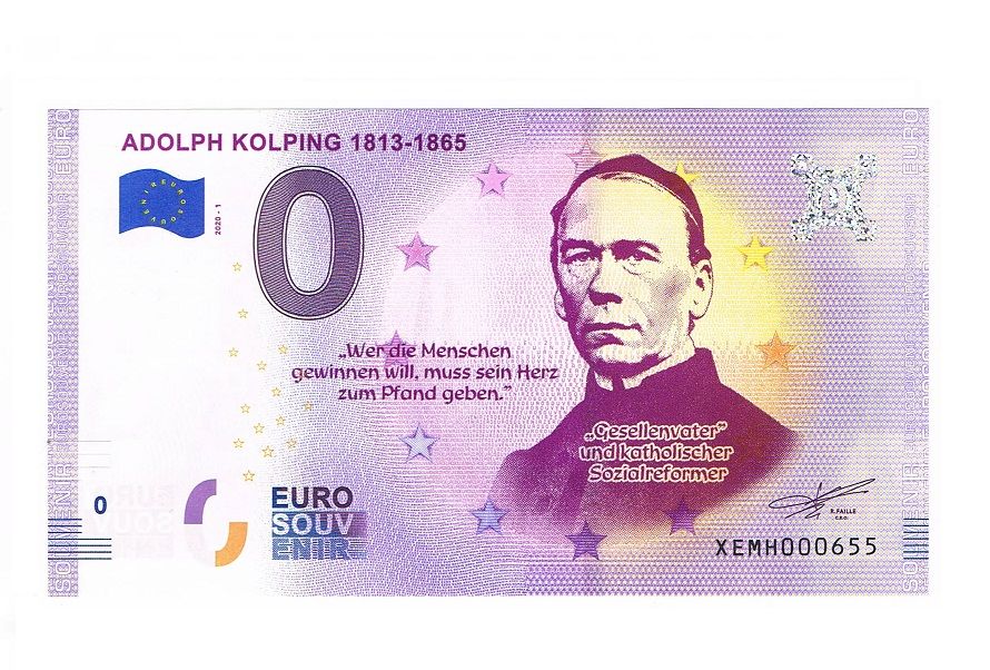 0 euro Adolph KOLPING 1813r - 1865r 2020-1 Niski numer 655