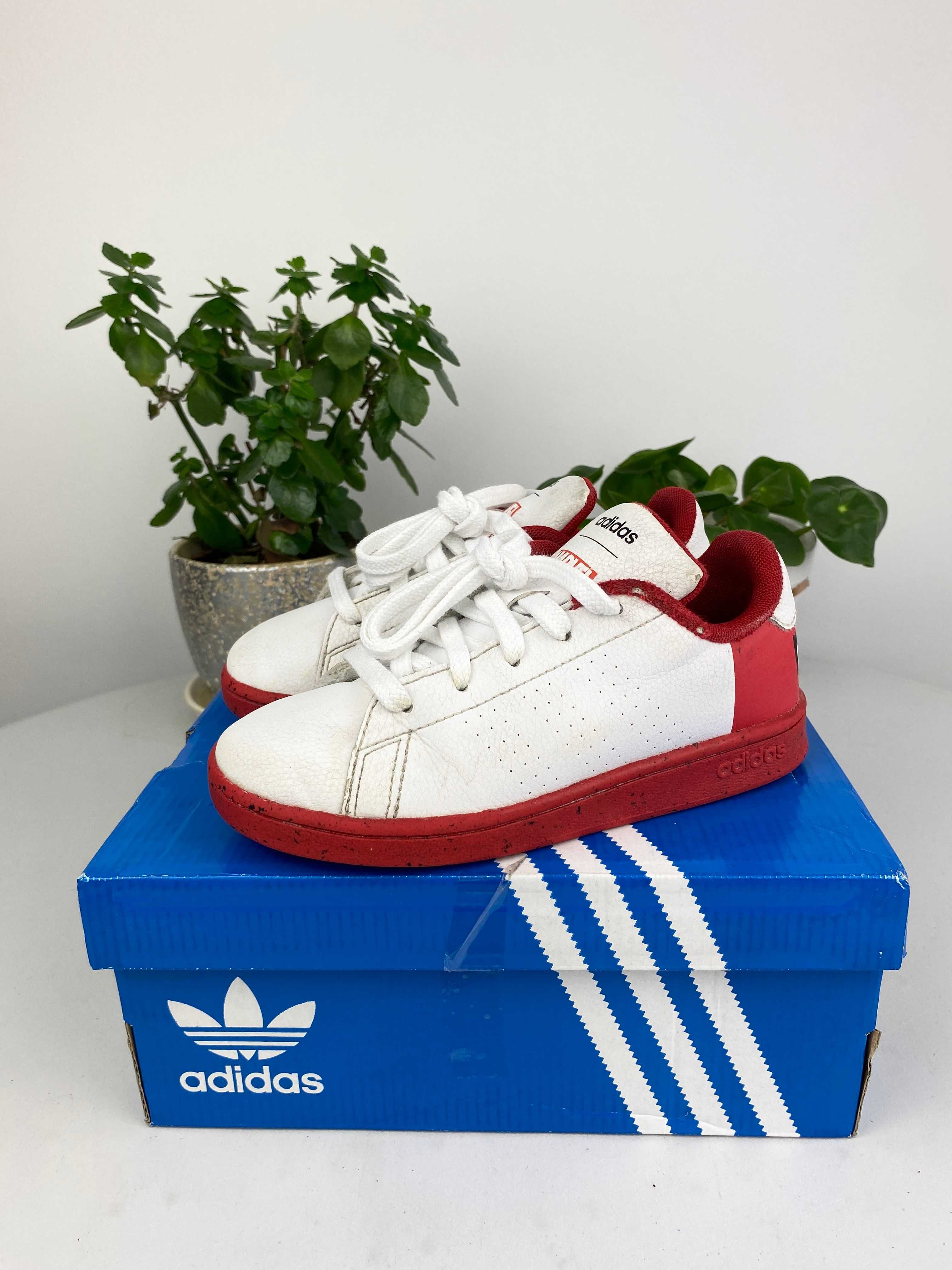 białe czerwone buty dziecięce adidas advantage spiderman r. 30 n114a