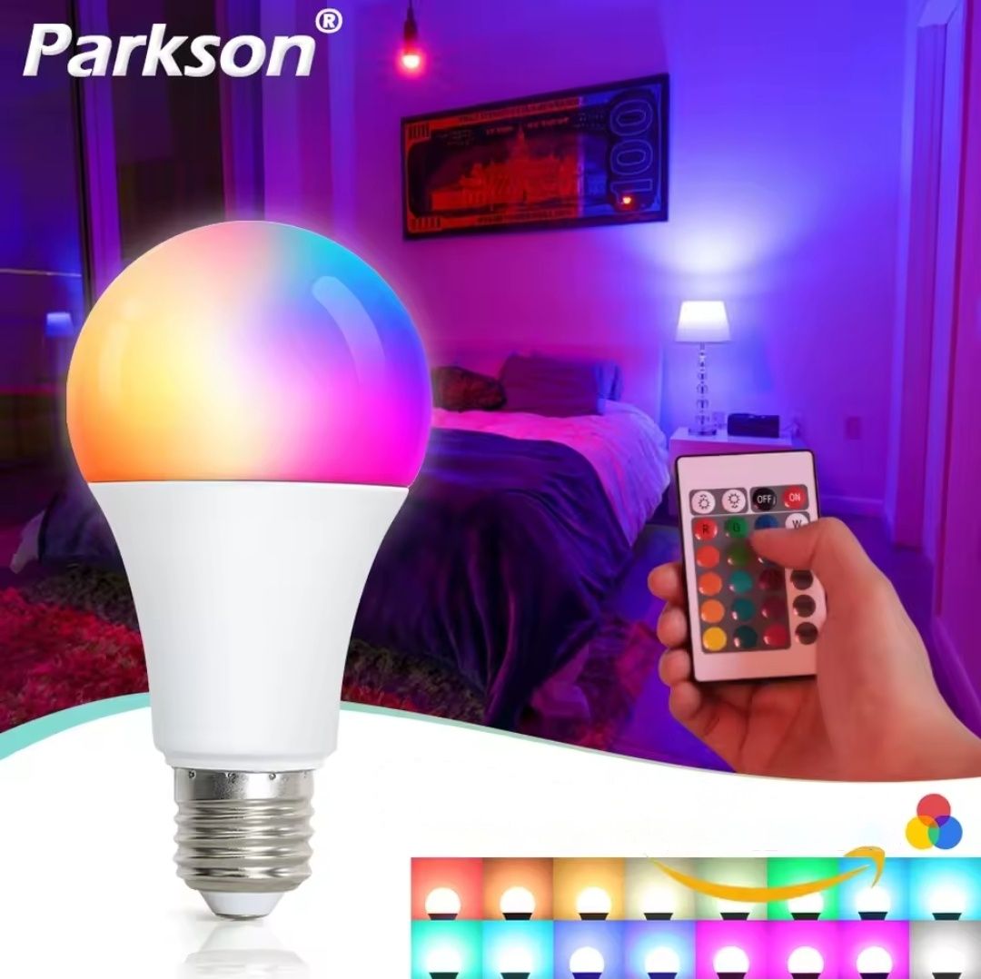 Żarówka LED E27 16 kolorów + pilot 24 przyciski