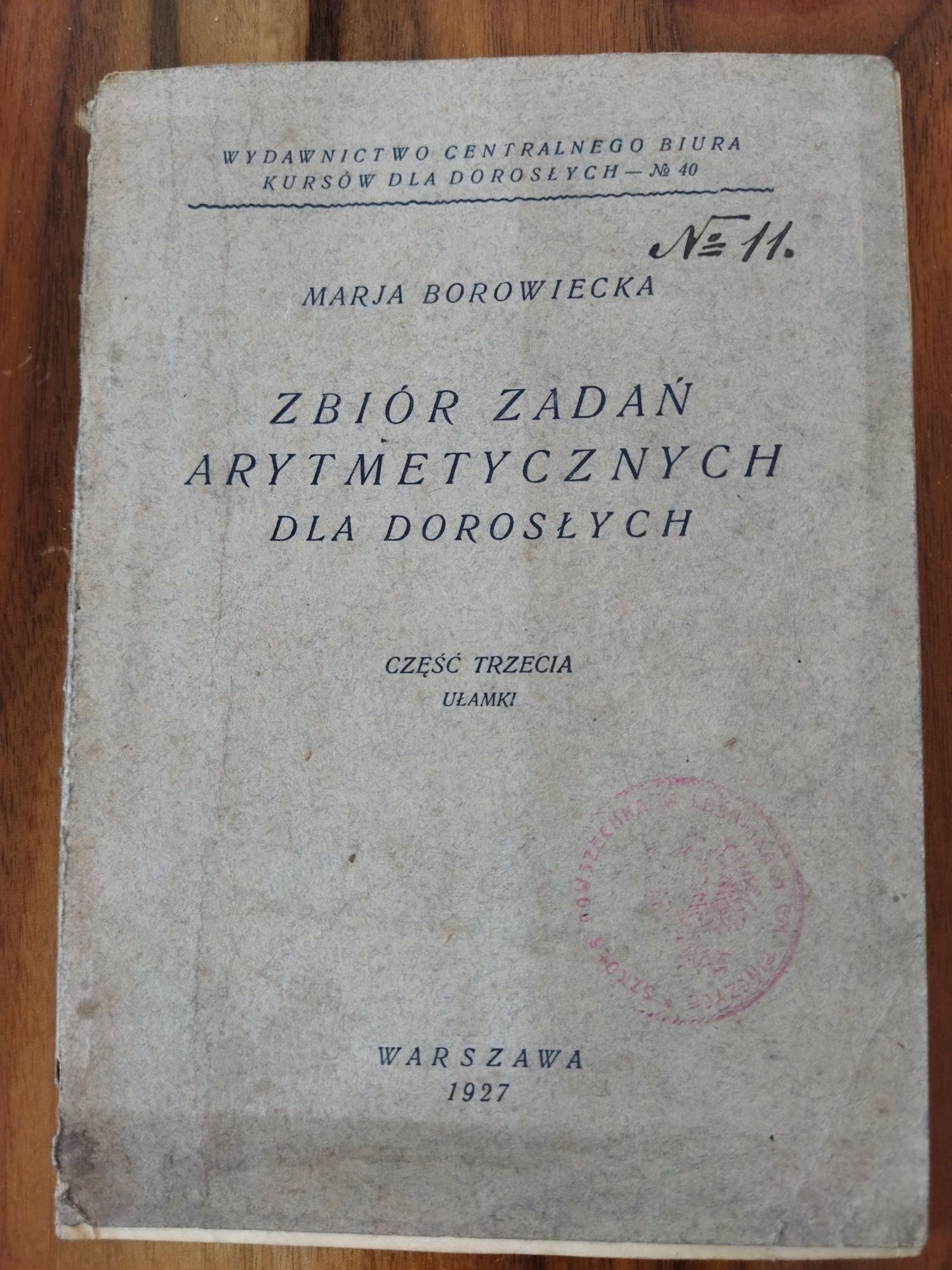 Zbiór zadań arytmetycznych dla dorosłych 1927