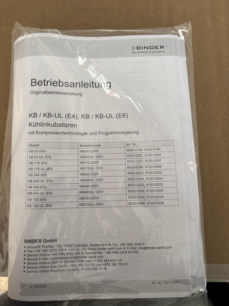Inkubator z chłodzeniem Binder KB 400