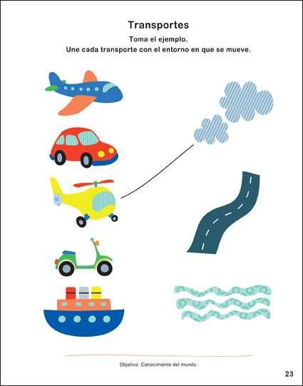 Livro de atividades em espanhol para crianças de 4 e 5 anos