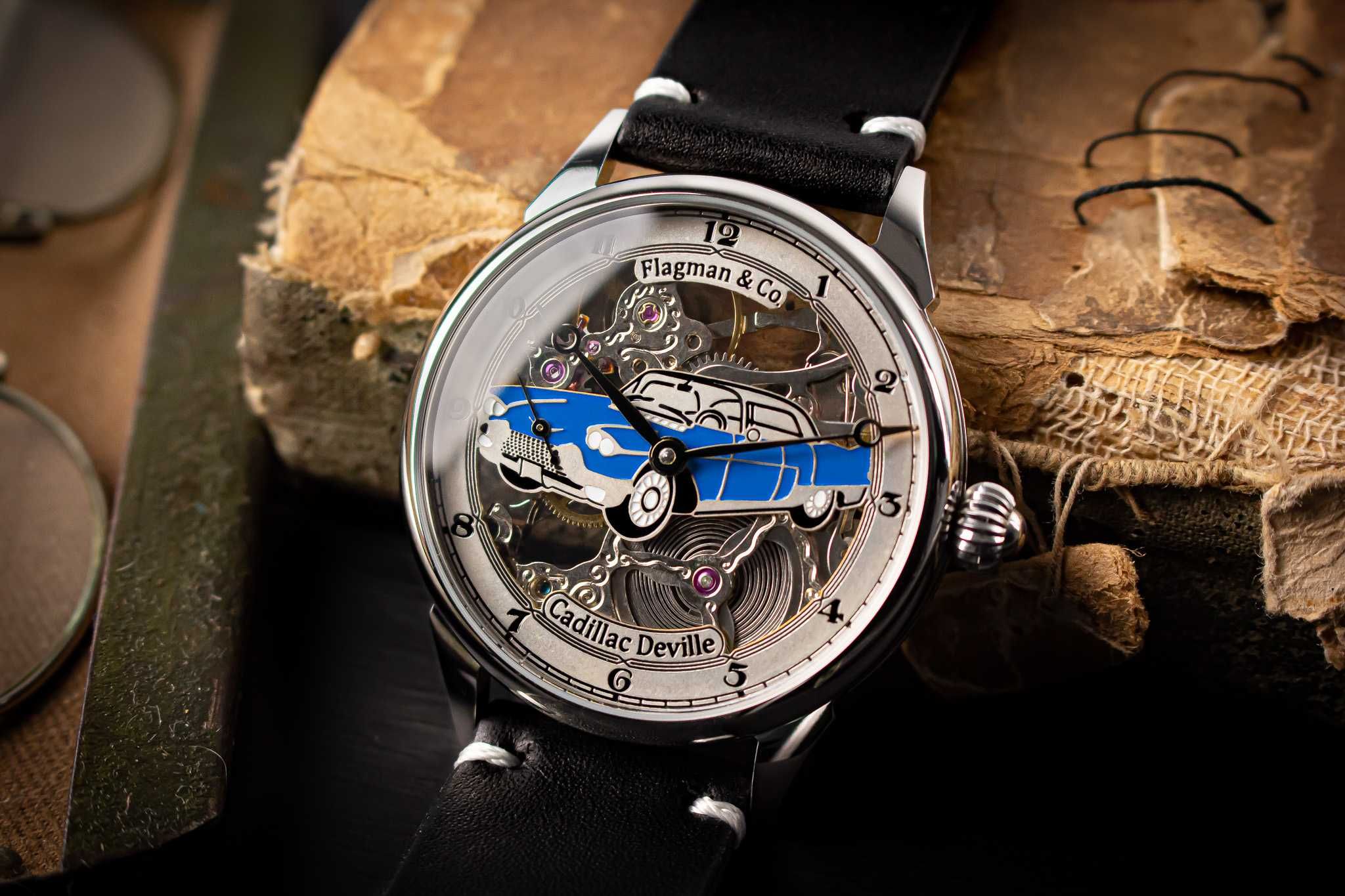 гравированные наручные часы скелетон с механическим заводом