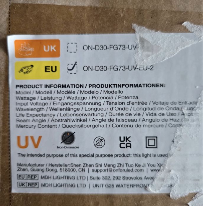Naświetlacz UV Onforu 2x 30w LED/halloween/inpreza