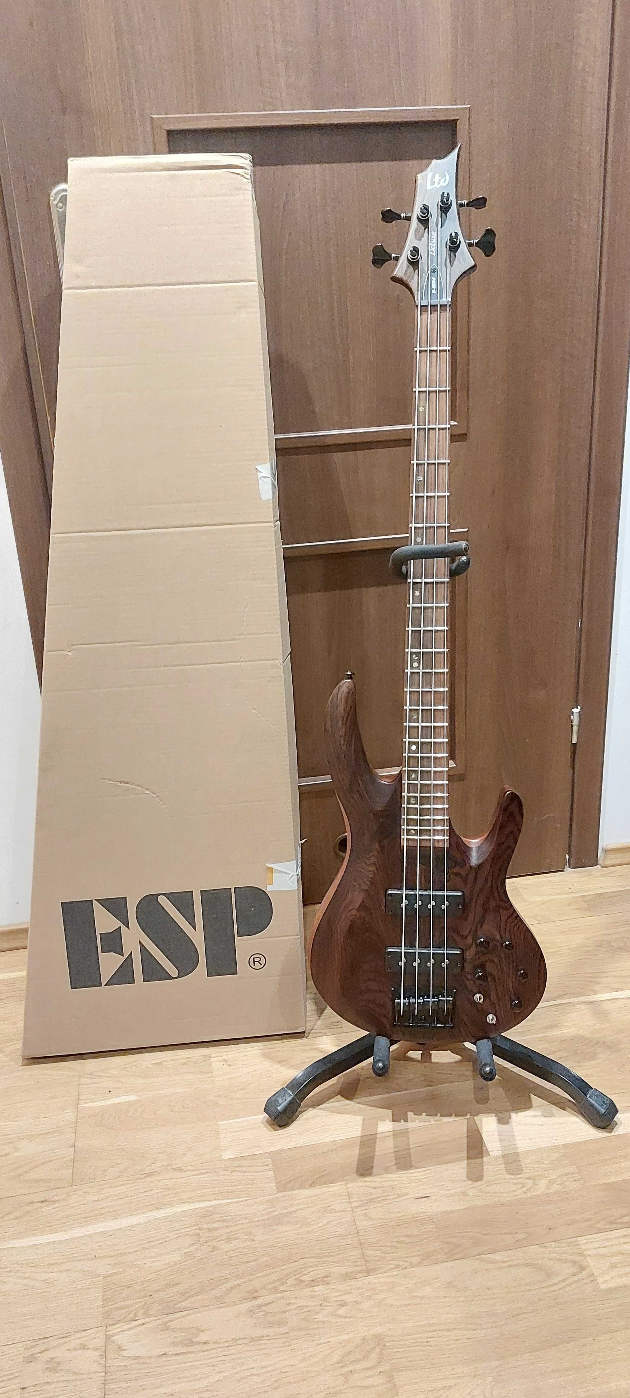 Gitara basowa ESP LTD Deluxe B-1004 NS - stan idealny Nordstrand Gotoh