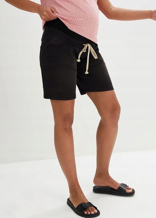 B.P.C spodnie ciążowe bermudy jeansowe czarne ^40