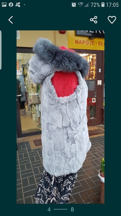 Kamizelka bezrękawnik futro naturalne królik plus lis