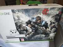Xbox one s, pad, pudełko, dwie gry