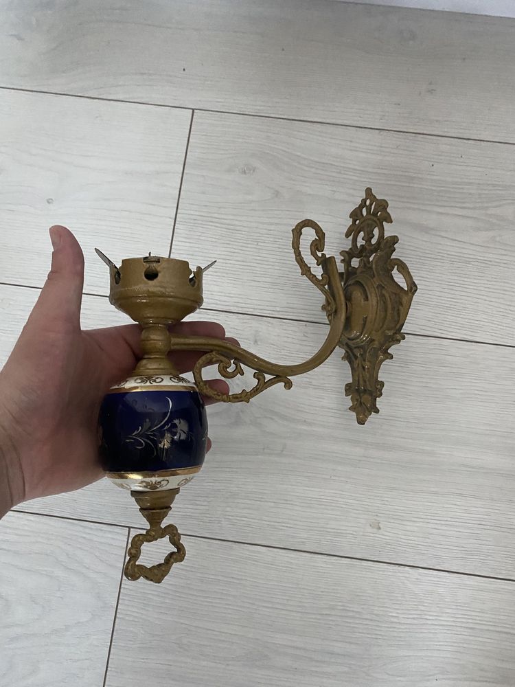 Vintage lampa , zabytek , antyk PRL , lampa na ścianę