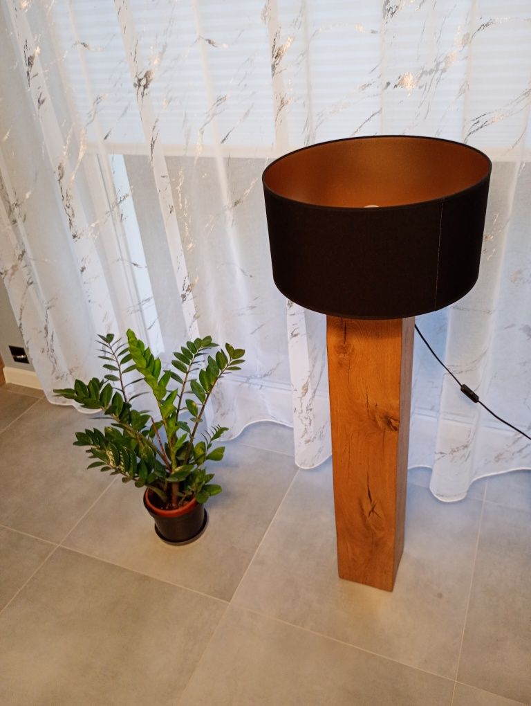 Lampa dębowa loft
