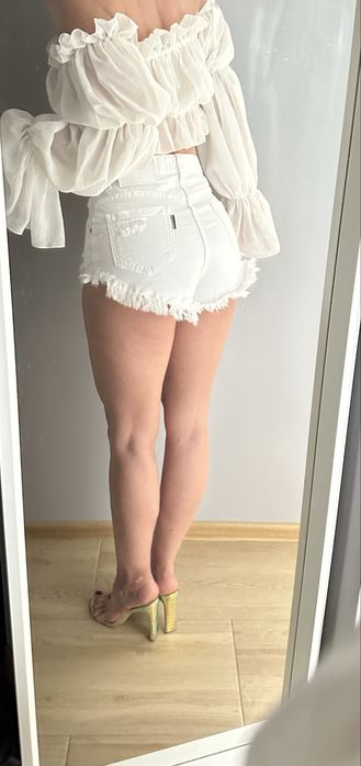 Missdenim Białe Szorty S Classic White Shorts