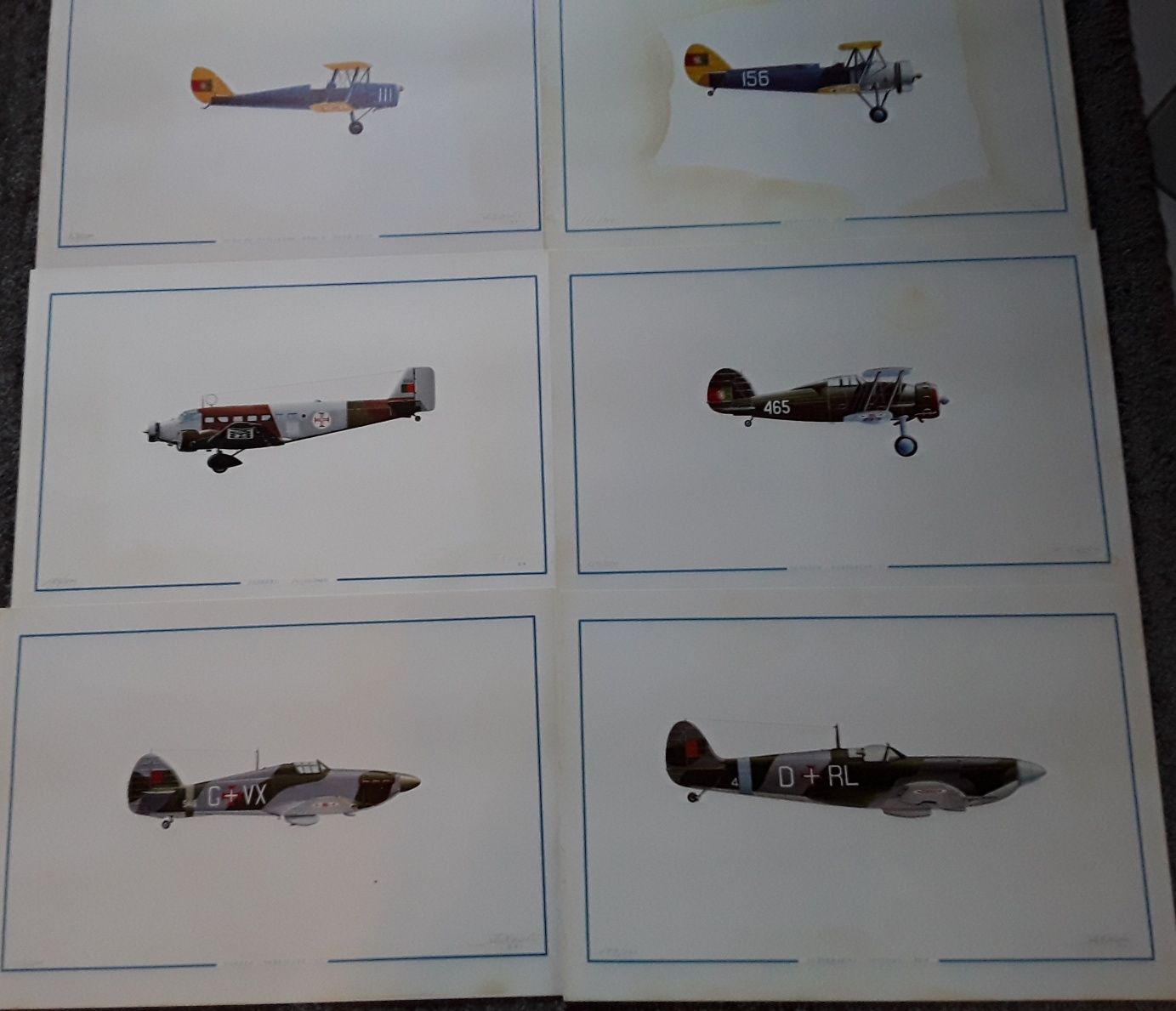 Colecção completa de AVIÕES DE PORTUGAL, composta por 30 gravuras