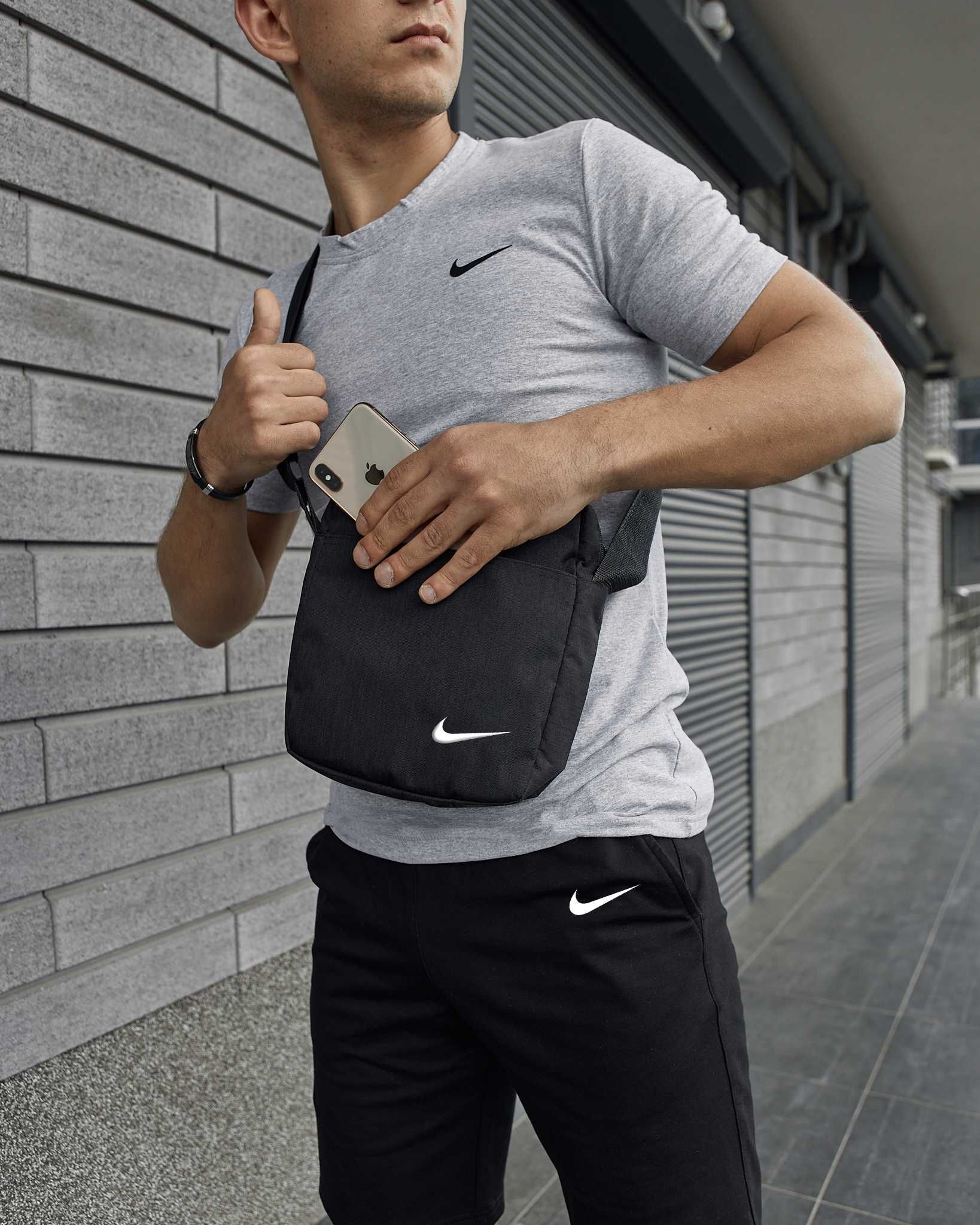 Летний мужской комплект Nike Adidas Футболка Шорты Спортивный костюм