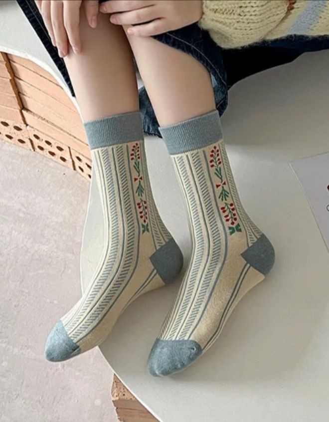 Носки винтажные ретро стиль женские шкарпетки стильные вінтаж носочки