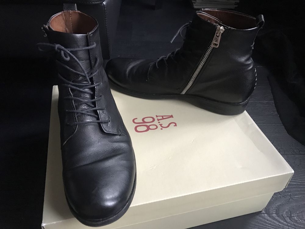 As98 botki czarne skóra 43-44 Diesel Marchio allsaints