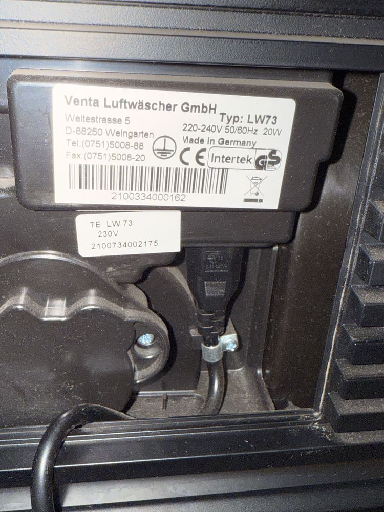 Зволожувач повітря Venta LW73 Black