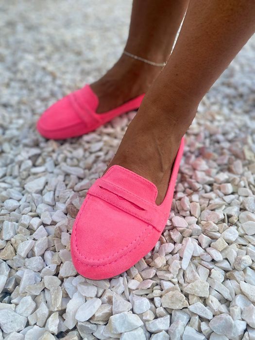 Baleriny różowe,zamsz, rozmiar 40.    Cena 25zl