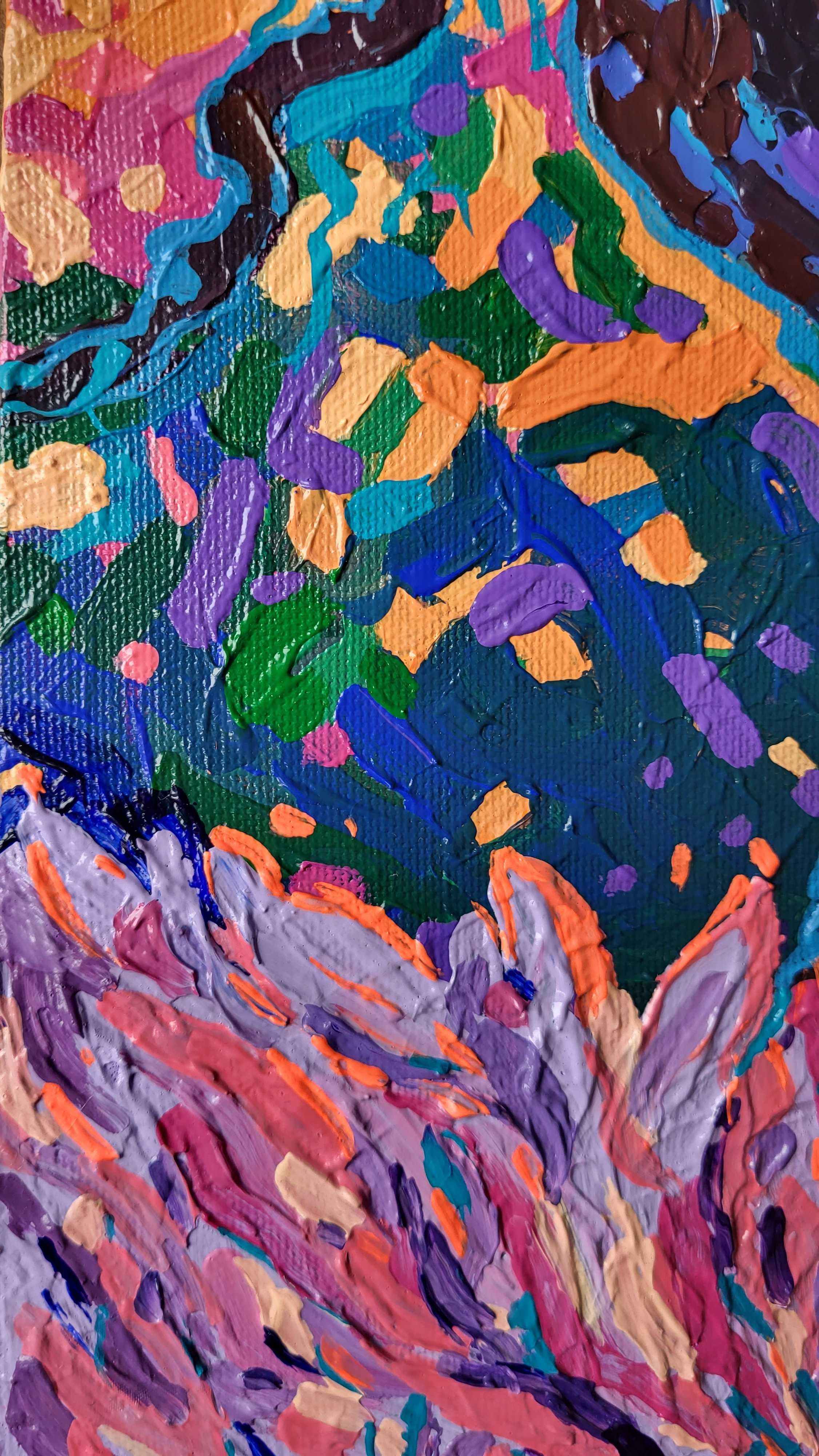 Oryginalny kolorowy obraz akrylowy 40x50 cm na płótnie, drzewo