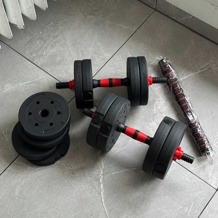 ZESTAW Hantli Hantle Regulowane Bitumiczne 20kg Z Łącznikiem Gryf