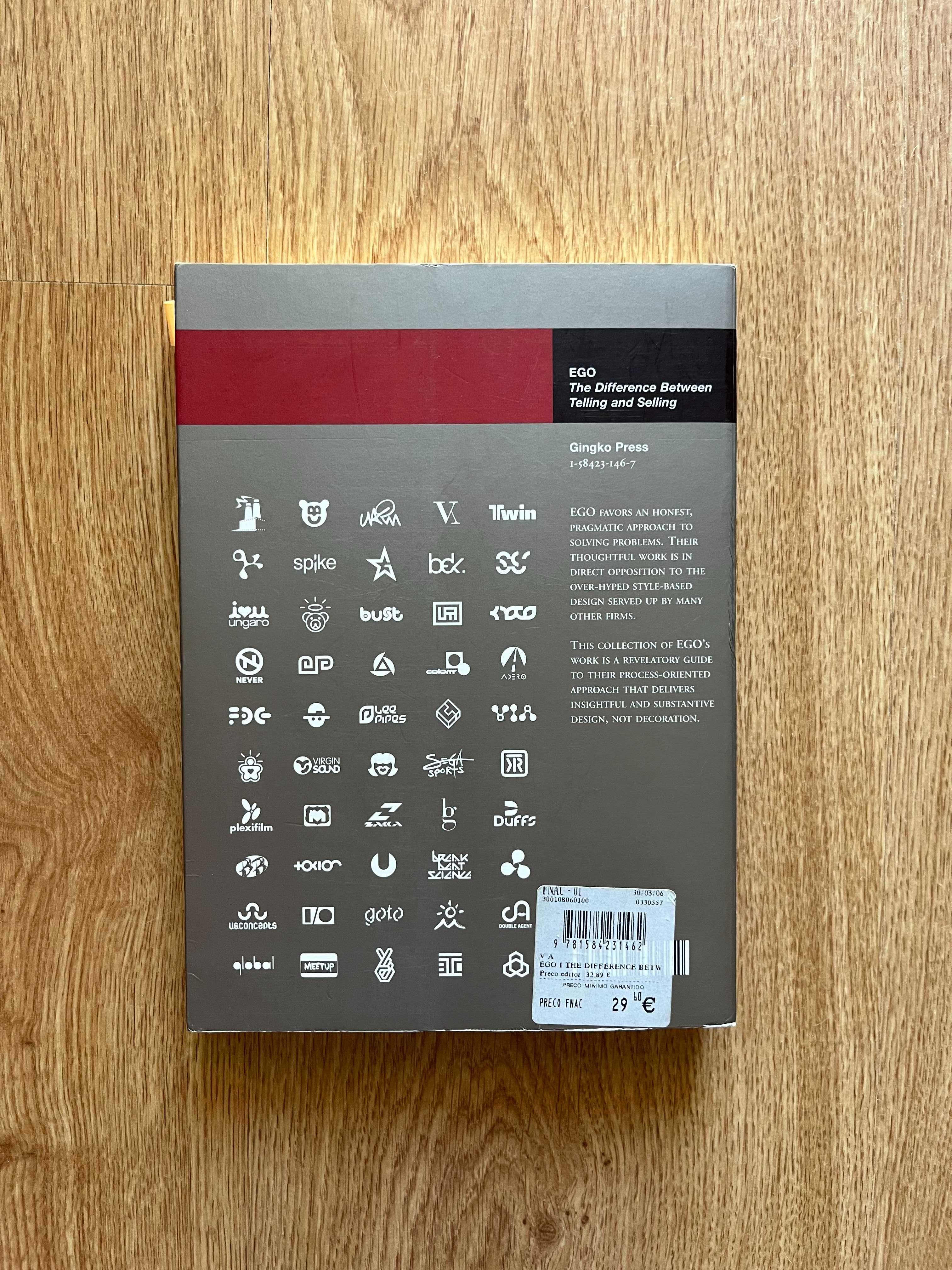 Livro de design "The difference between telling and selling" by EGO