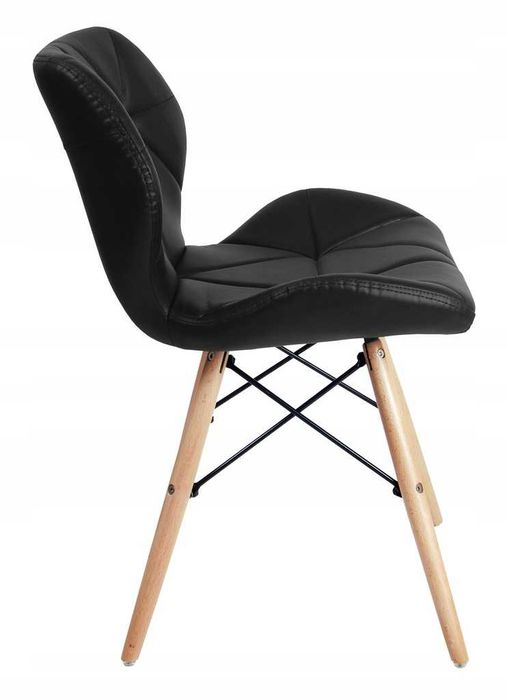 Krzesło Muret czarne pikowane