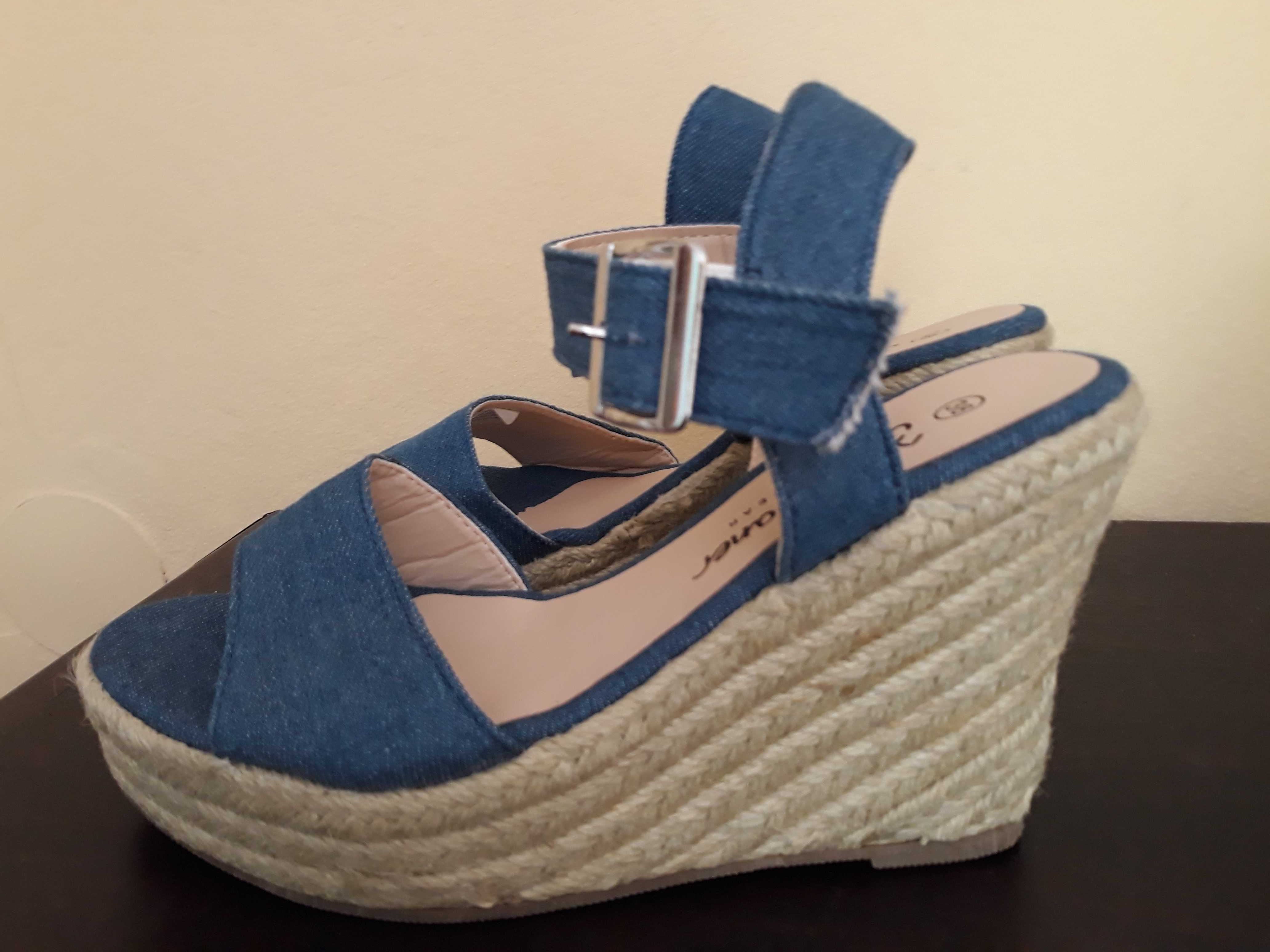 Sandały espadryle koturn 38 nowe